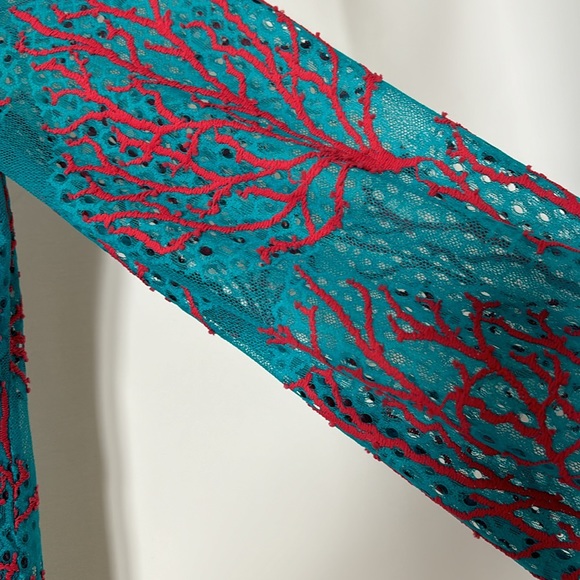 Lilly Pulitzer Cee cee dress Snorkel Blue Coral Mesh Lace size 4 - Picture 3 of 4